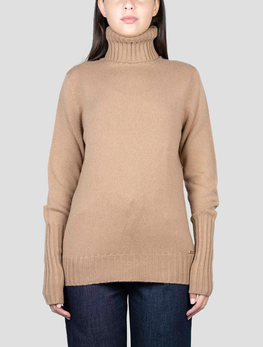 Kiton Brown Cashmere Sweater Turtleneck
