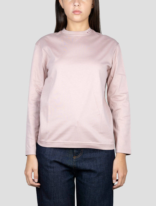 Kiton Pink Cotton Sweater Crewneck
