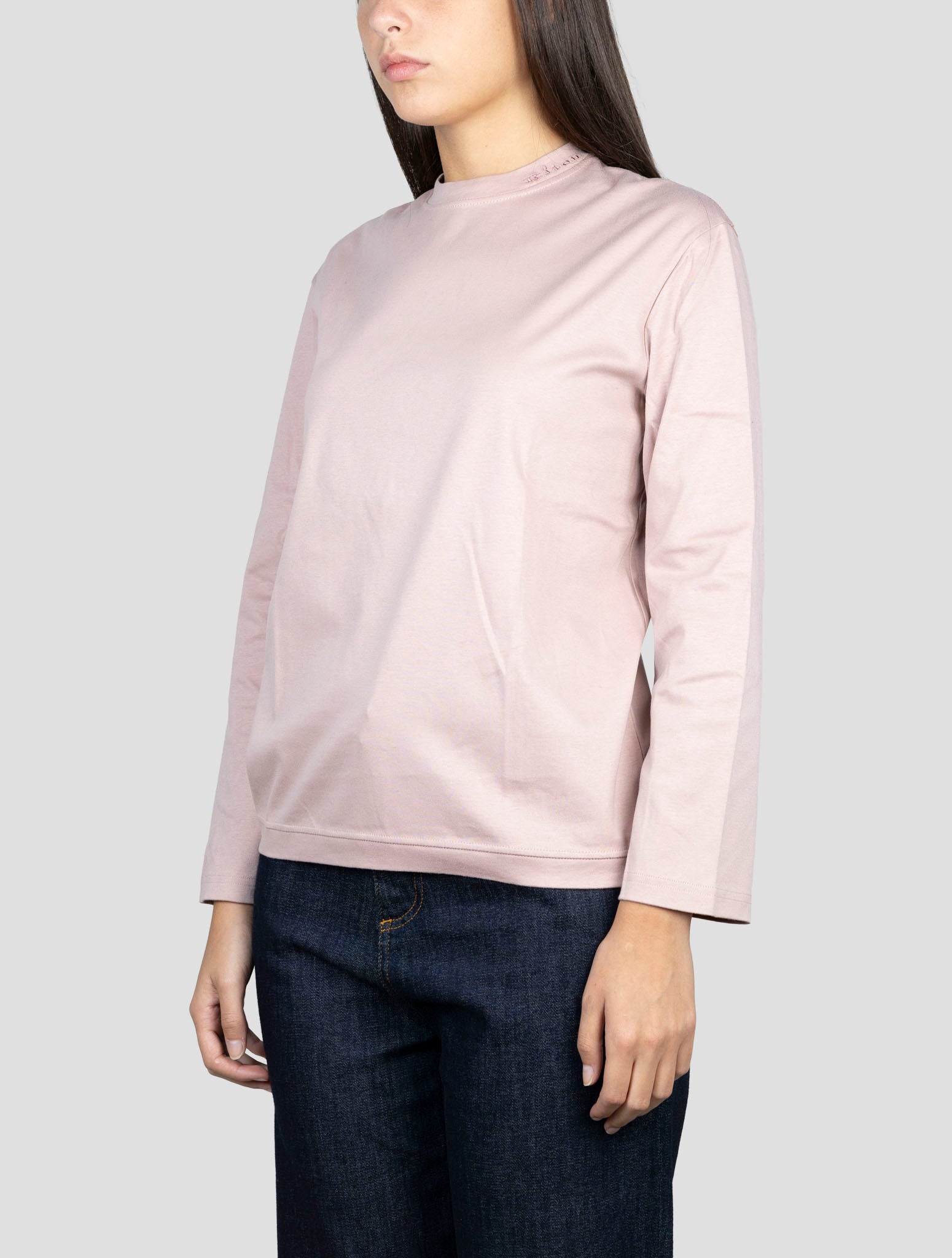 Kiton Pink Cotton Sweater Crewneck