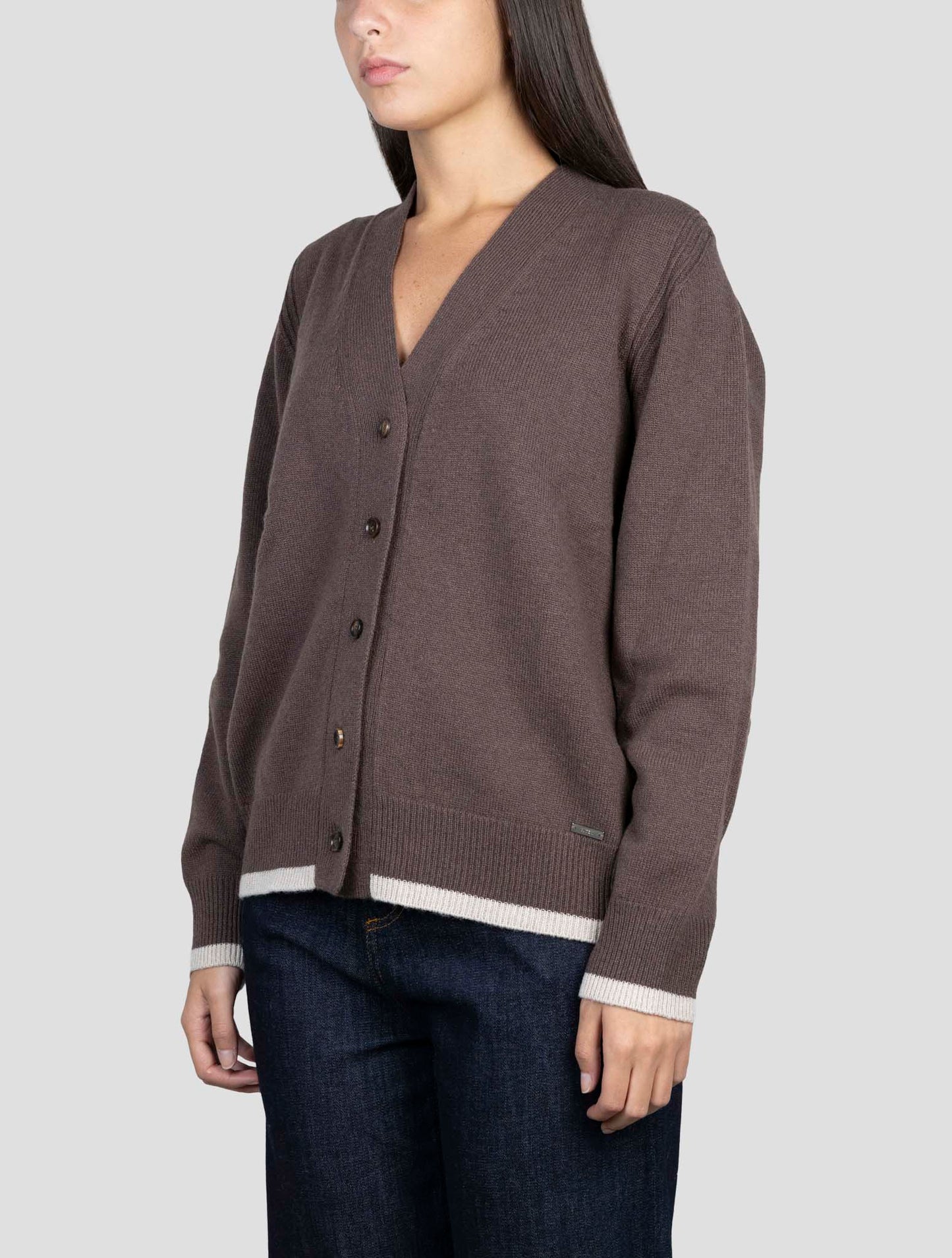 Kiton Brown Cashmere Sweater Cardigan