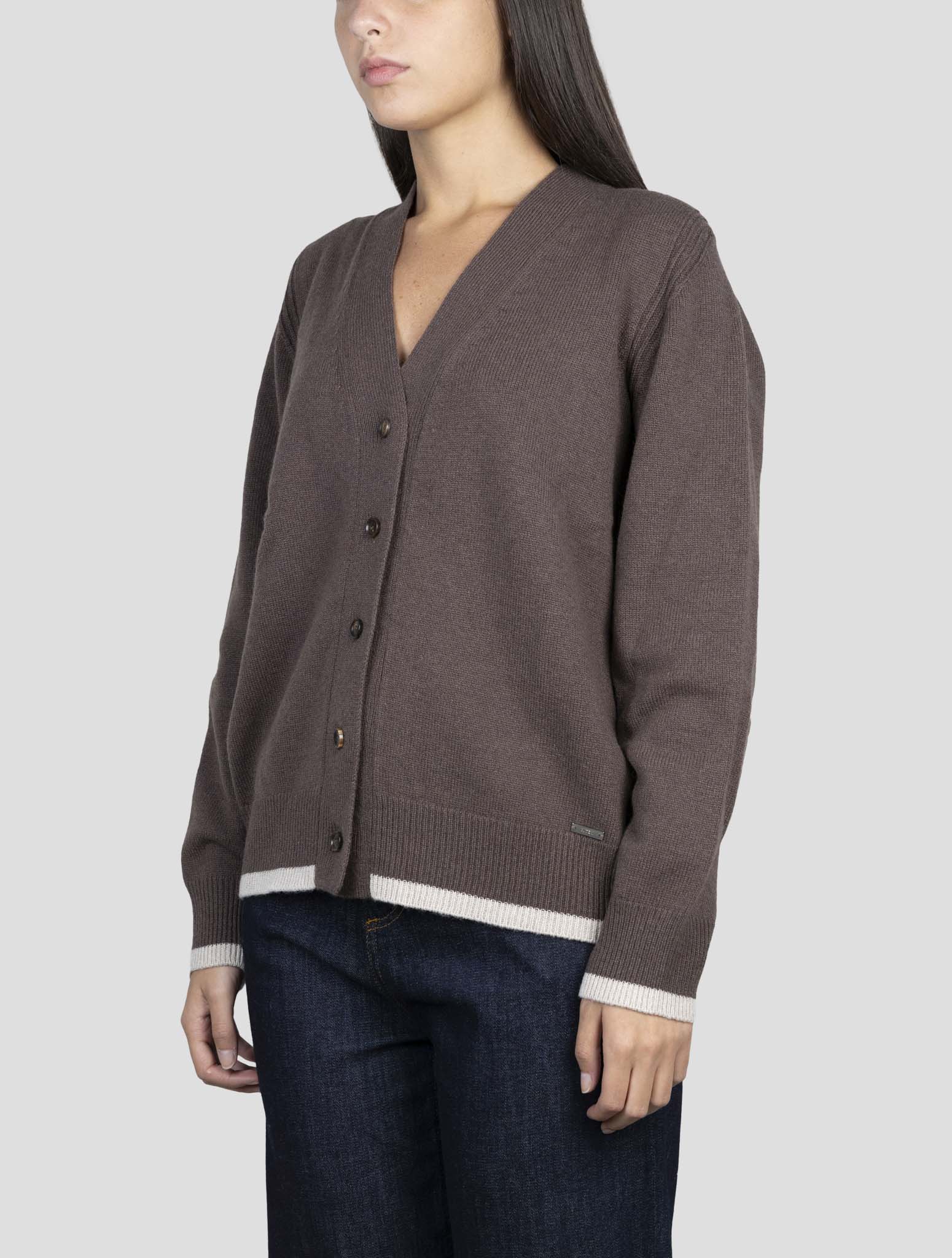 Kiton Brown Cashmere Sweater Cardigan