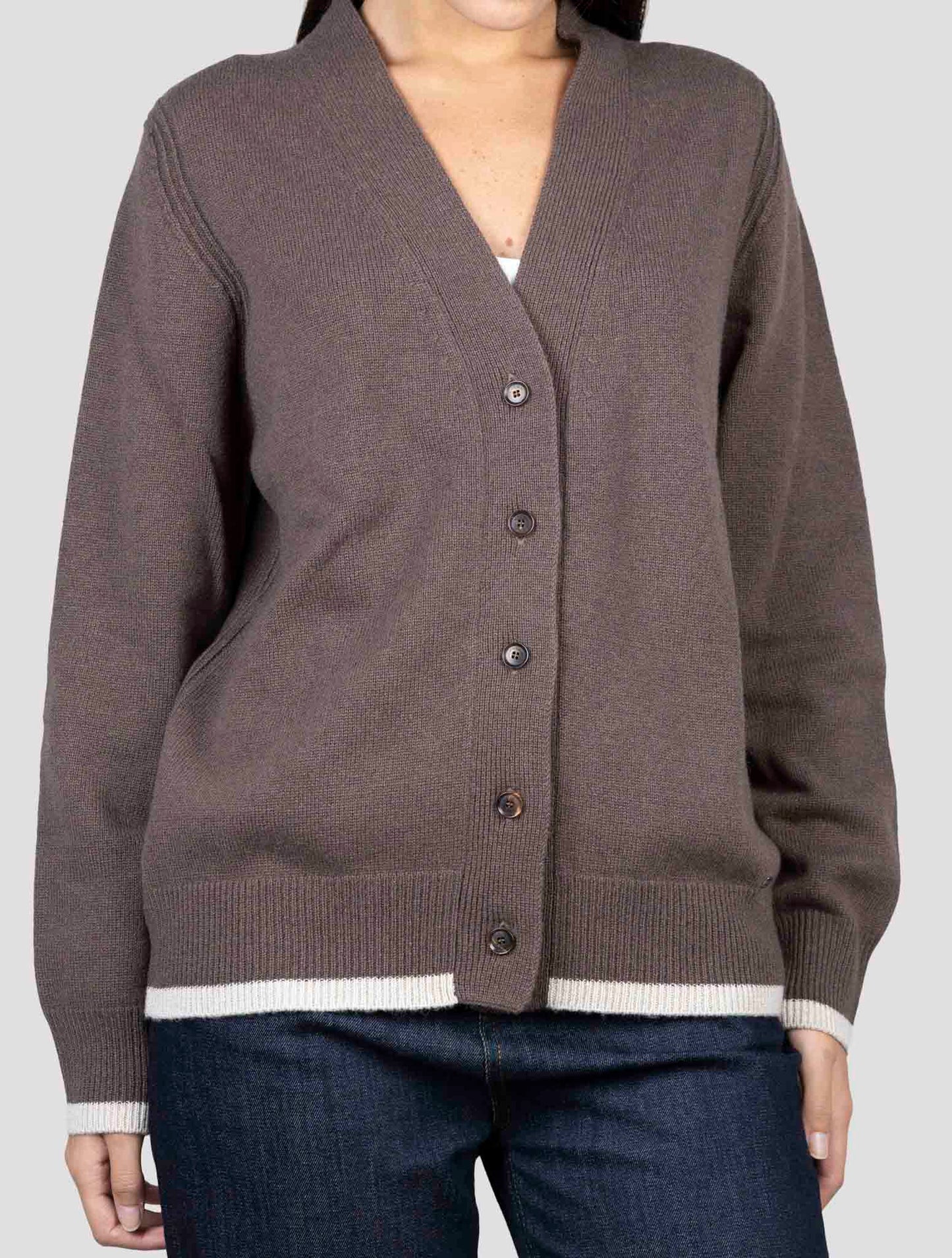 Kiton Brown Cashmere Sweater Cardigan