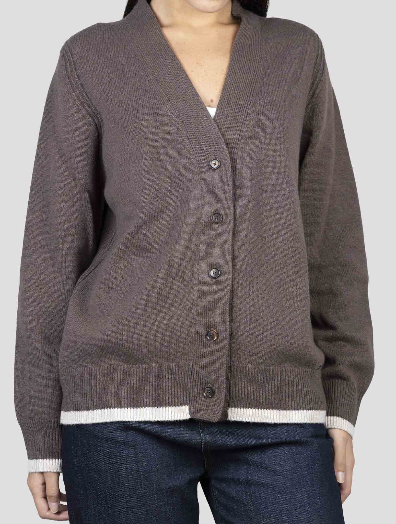Kiton Brown Cashmere Sweater Cardigan