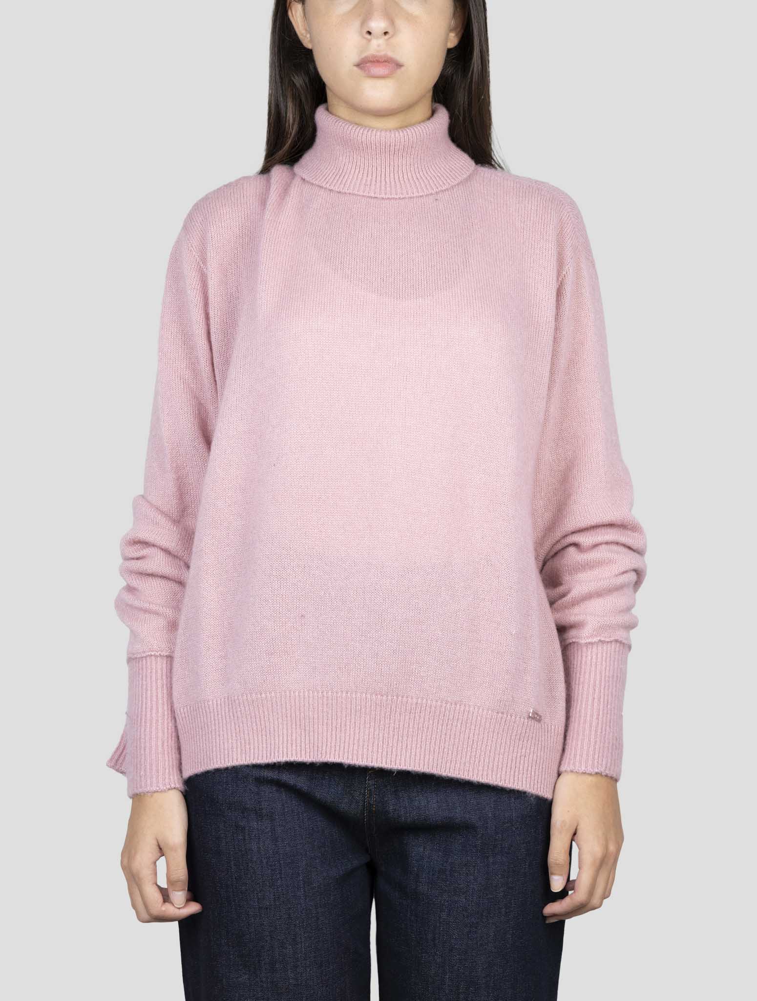 Kiton Pink Cashmere Silk Sweater Turtleneck