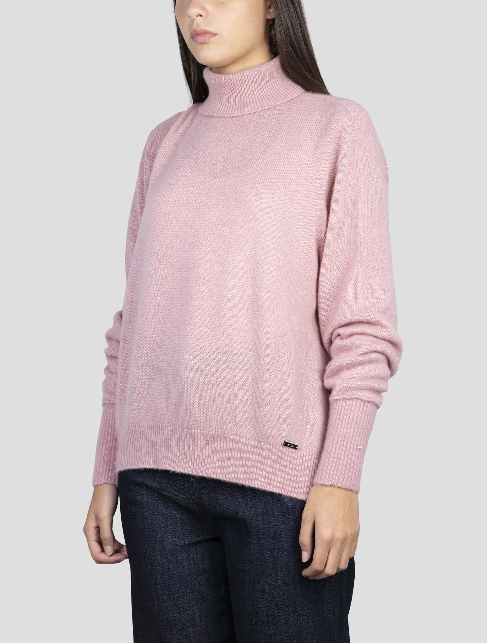 Kiton Pink Cashmere Silk Sweater Turtleneck