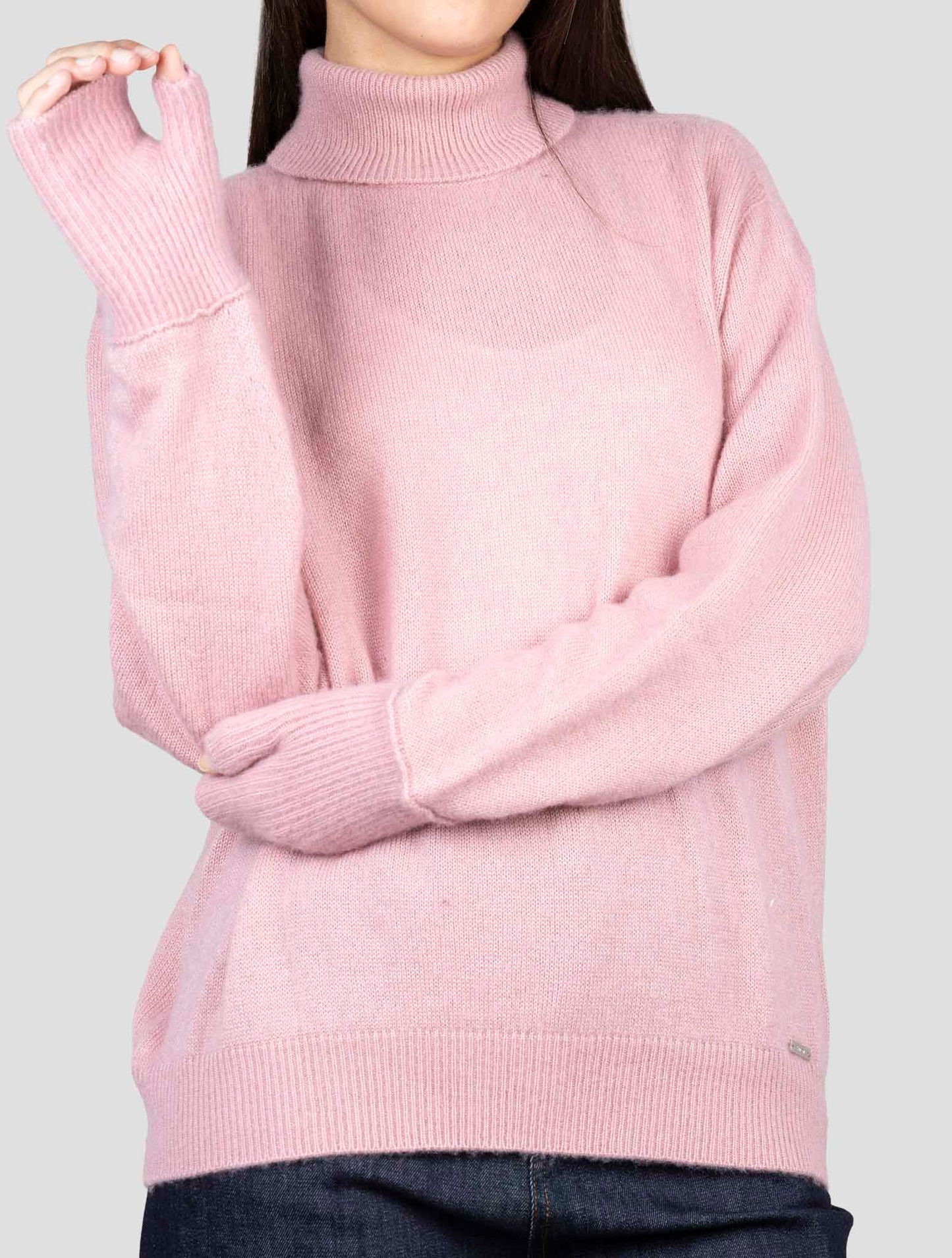 Kiton Pink Cashmere Silk Sweater Turtleneck