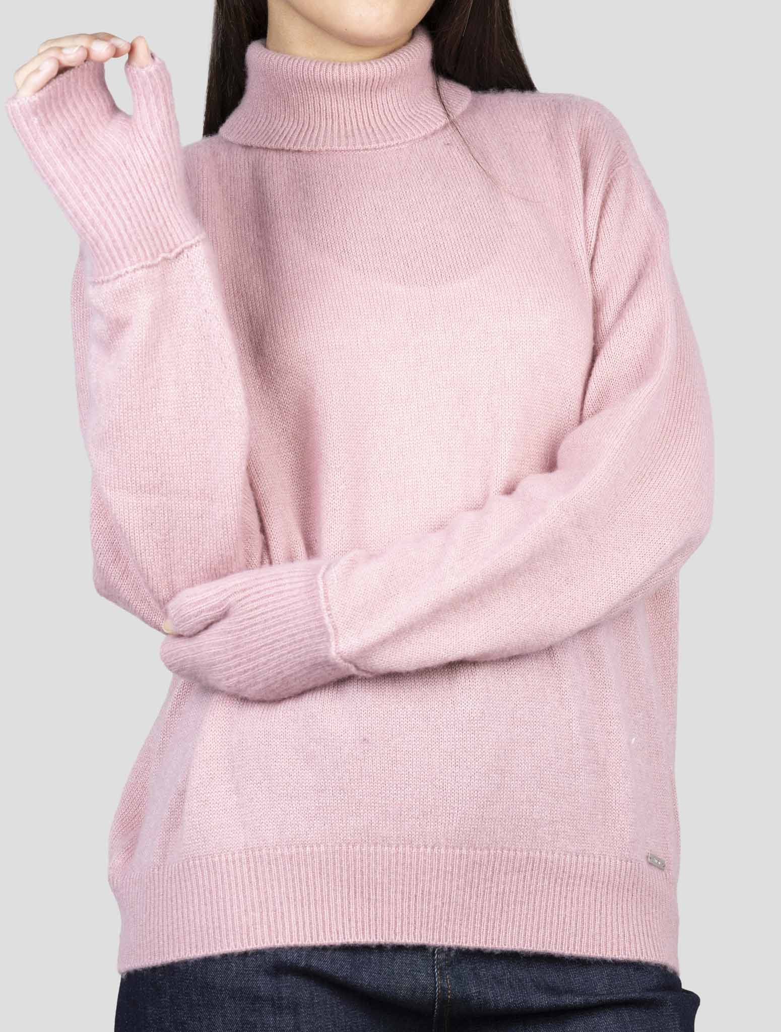 Kiton Pink Cashmere Silk Sweater Turtleneck
