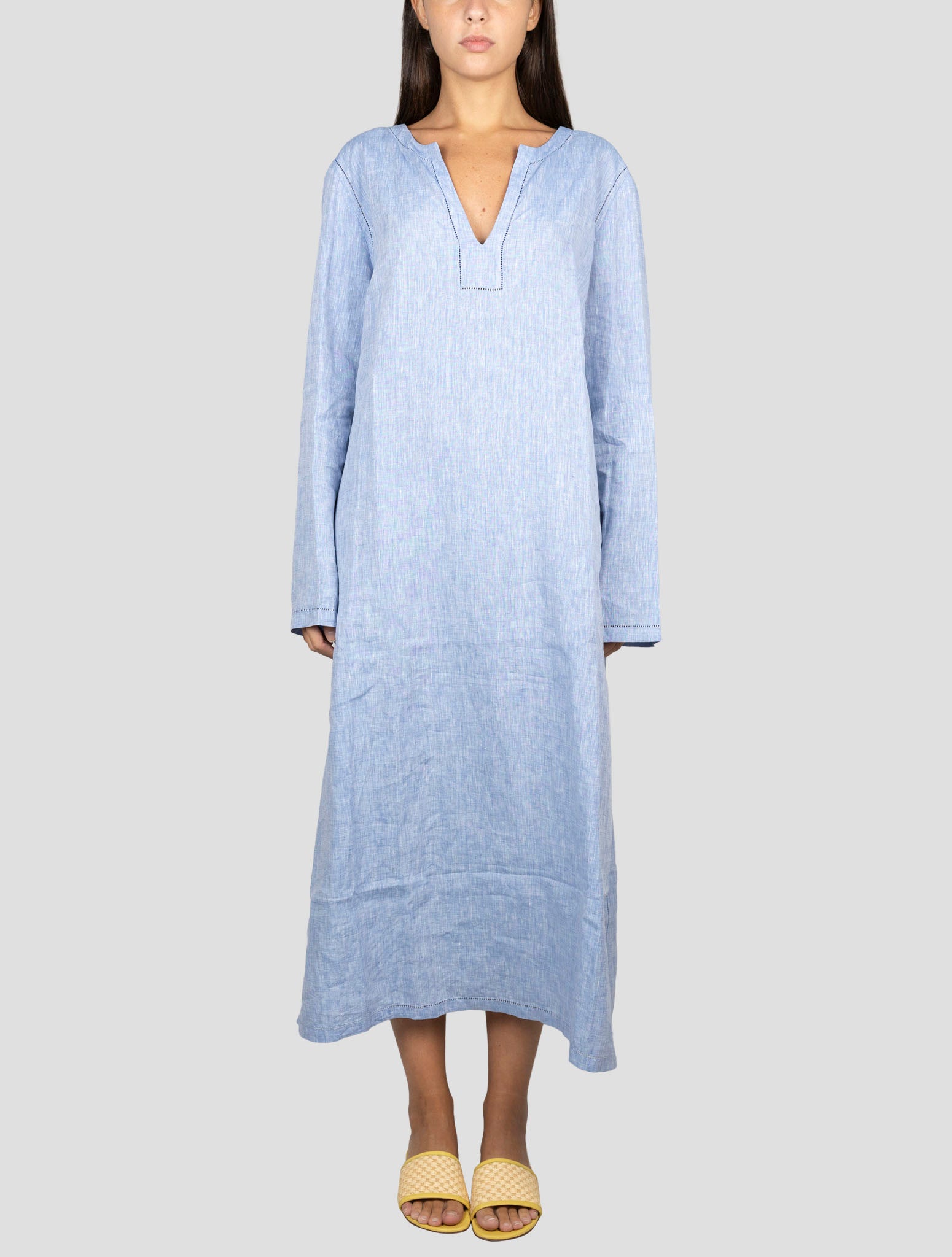 Kiton Light Blue Linen Dress