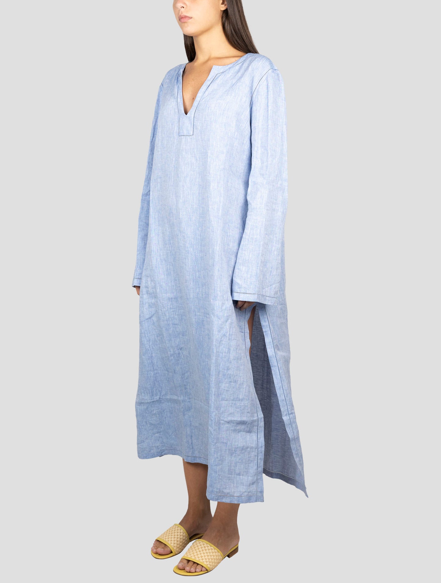 Kiton Light Blue Linen Dress