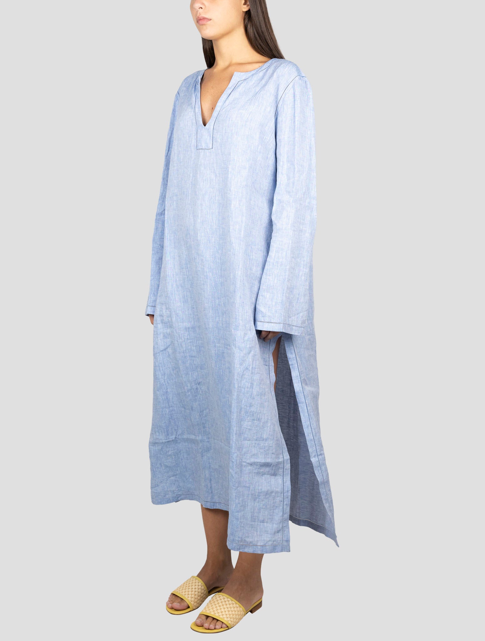 Kiton Light Blue Linen Dress