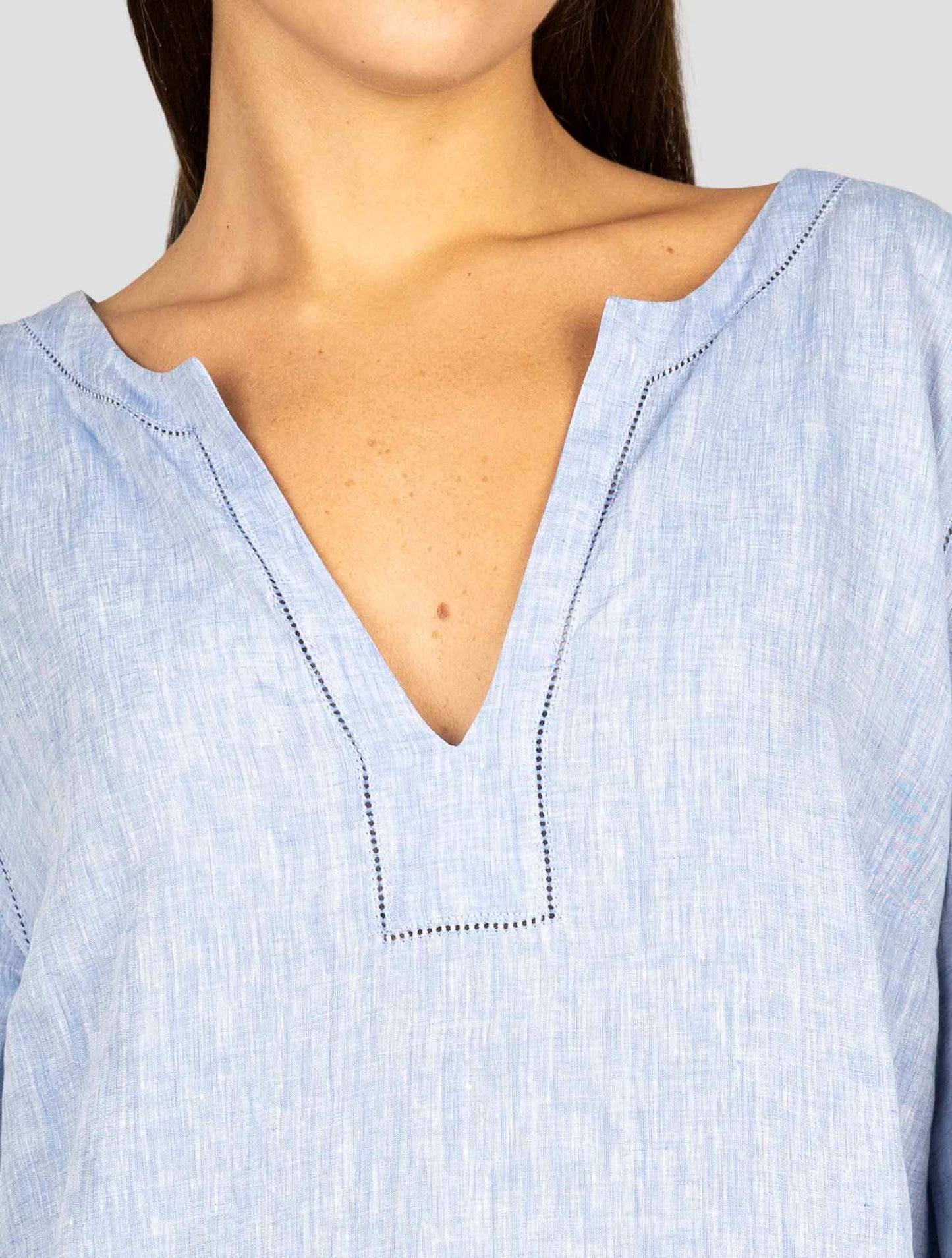 Kiton Light Blue Linen Dress