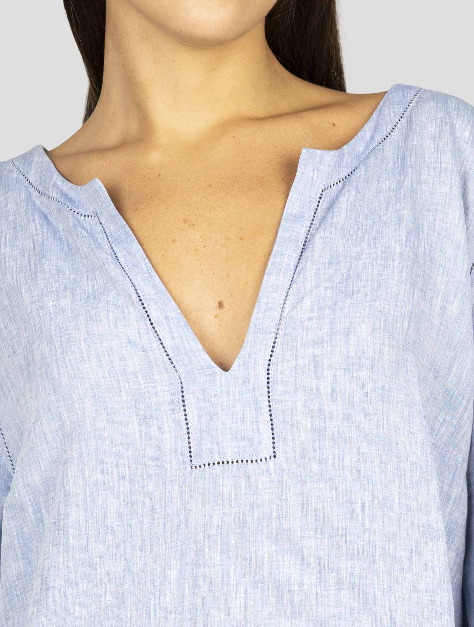 Kiton Light Blue Linen Dress