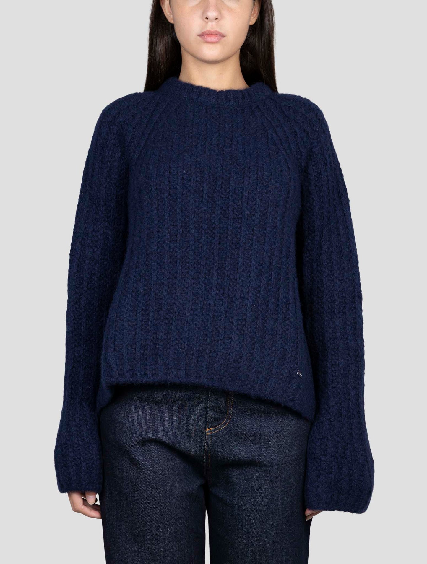 Kiton Blue Cashmere Silk Sweater Crewneck
