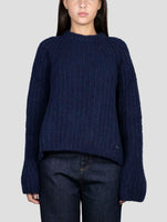 Kiton Blue Cashmere Silk Sweater Crewneck