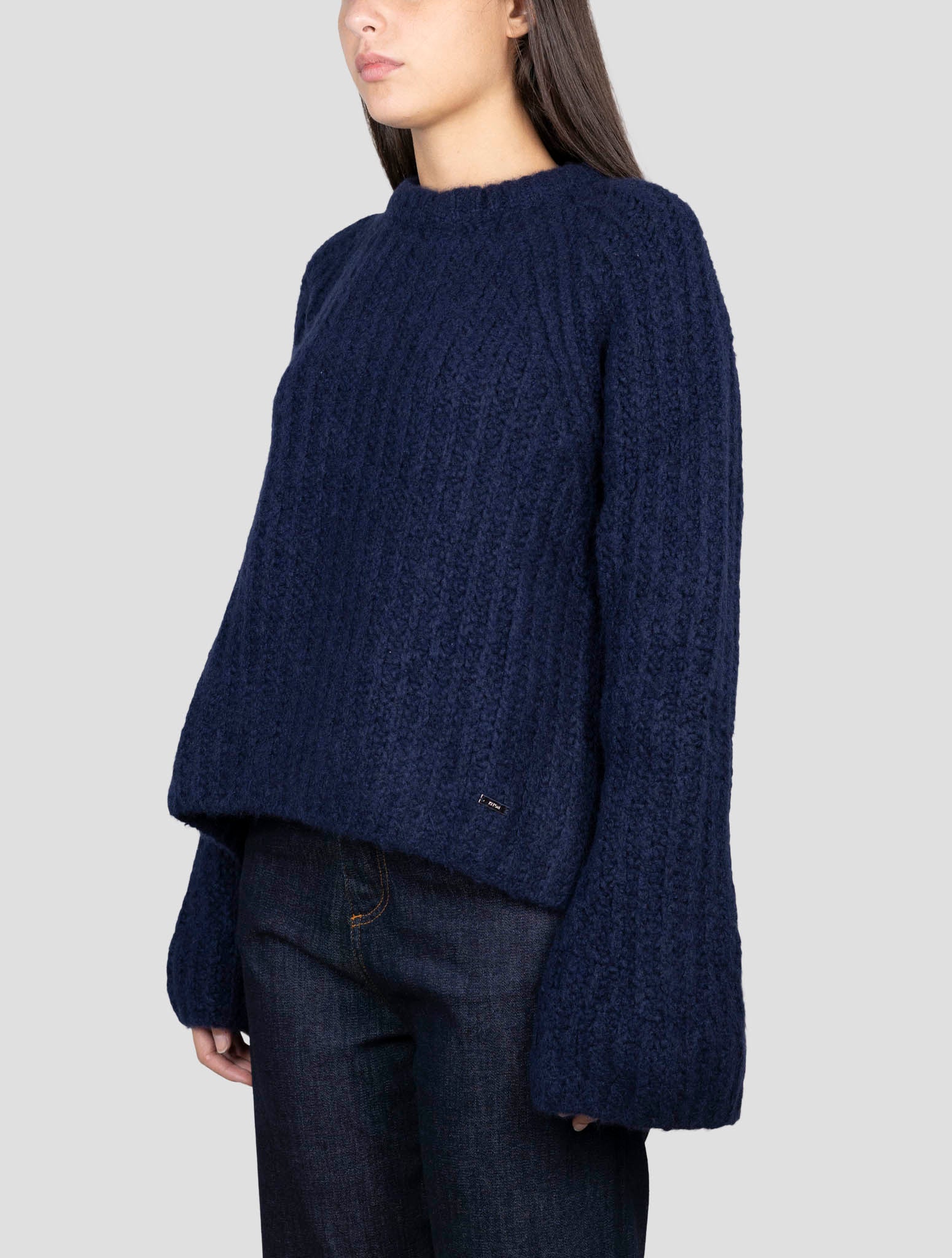 Kiton Blue Cashmere Silk Sweater Crewneck