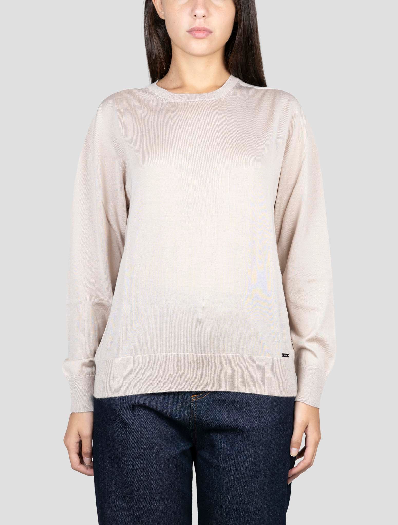 Kiton Beige Cashmere Silk Sweater Crewneck
