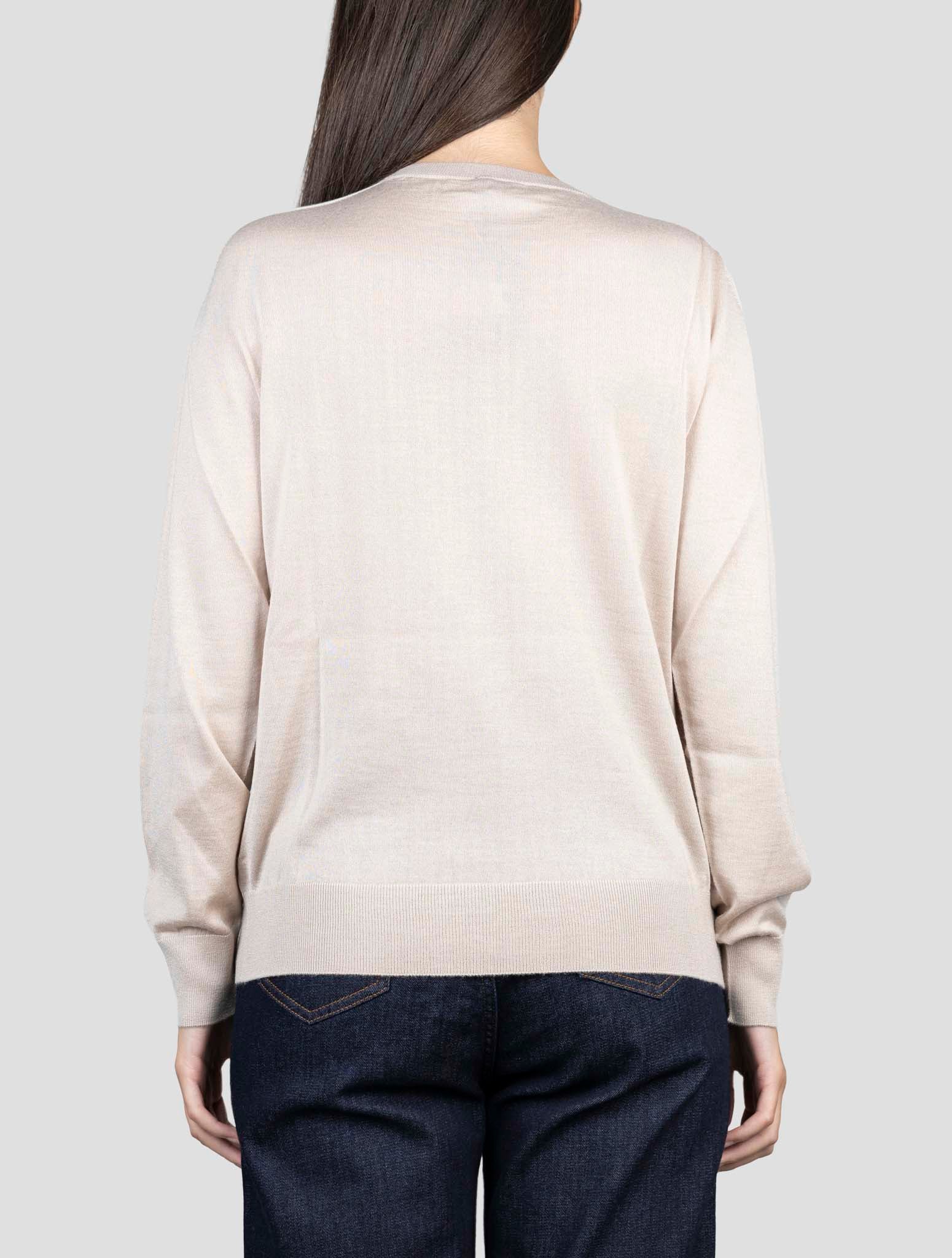 Kiton Beige Cashmere Silk Sweater Crewneck