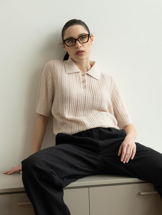 Kiton Pink Cashmere Silk Polo