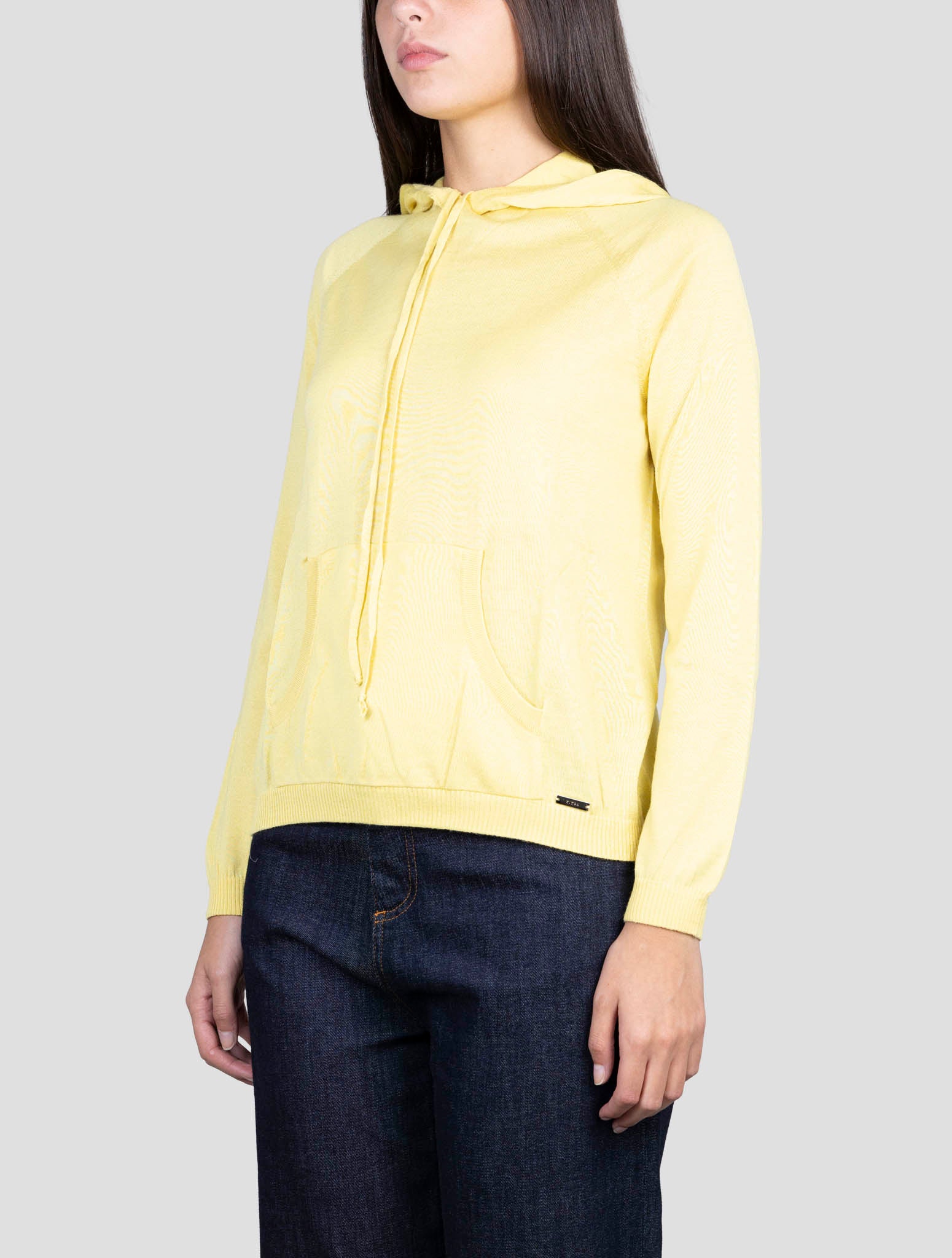 Kiton Yellow Cashmere Silk Sweater Hoodie