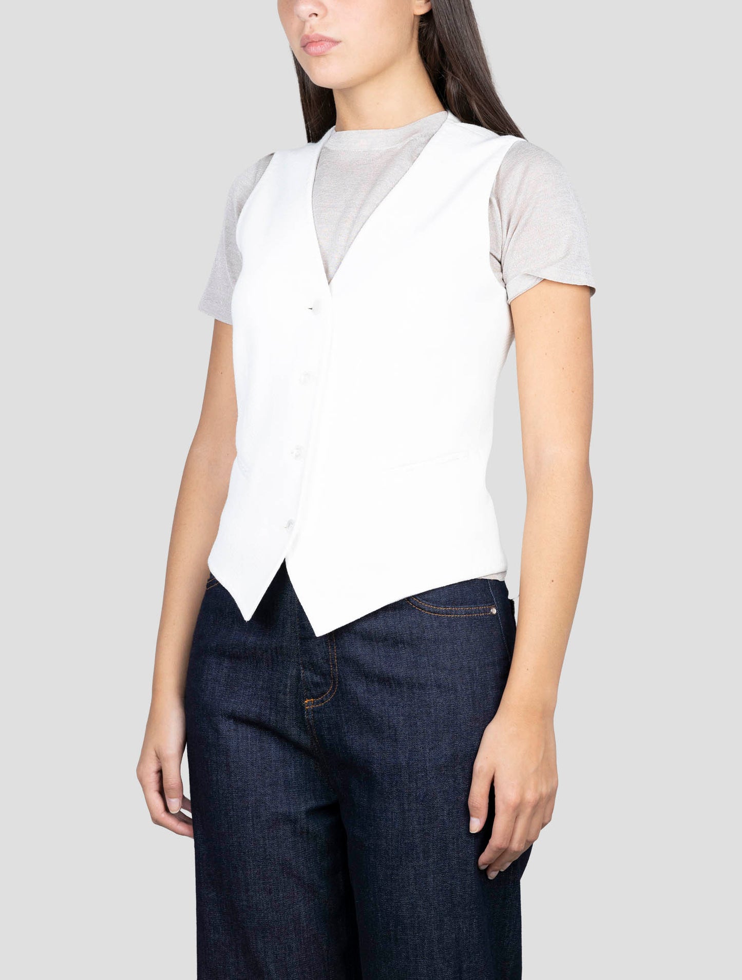 Kiton White Viscose Pa Ea Vest