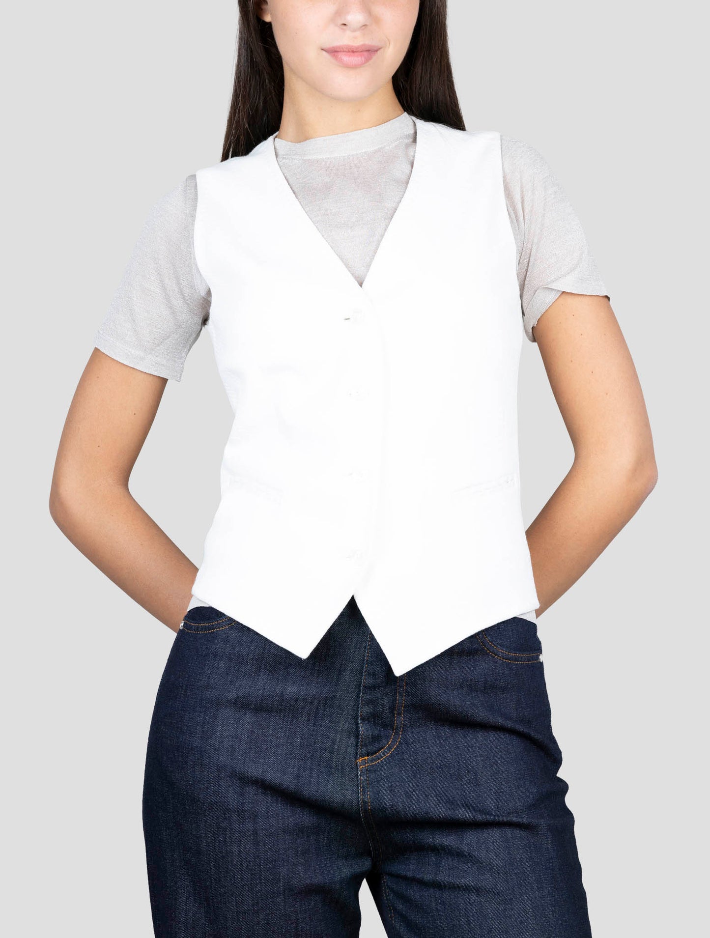 Kiton White Viscose Pa Ea Vest