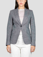 Kiton Black Gray Virgin Wool Cashmere Pa Wool Blazer