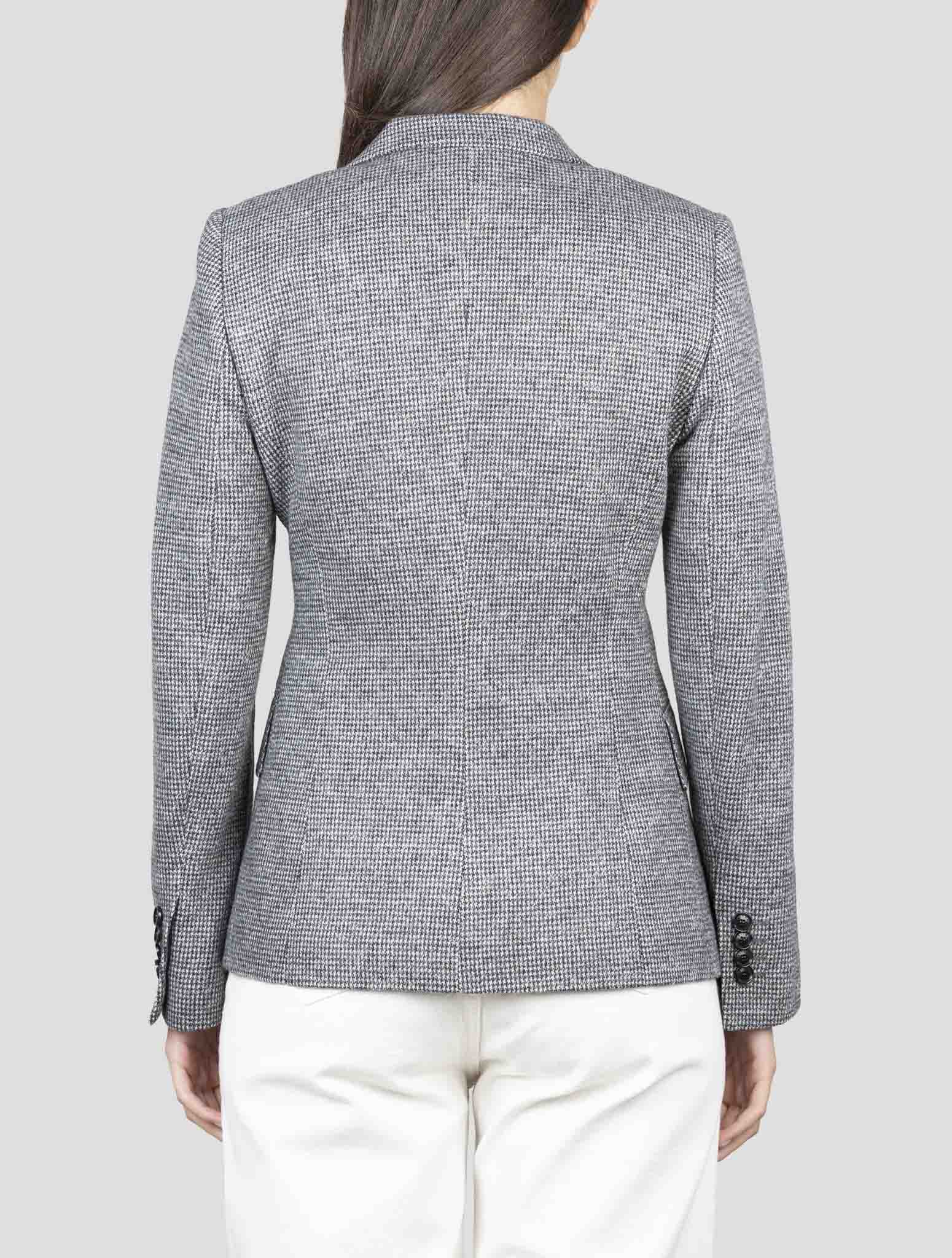 Kiton Black Gray Virgin Wool Cashmere Pa Wool Blazer