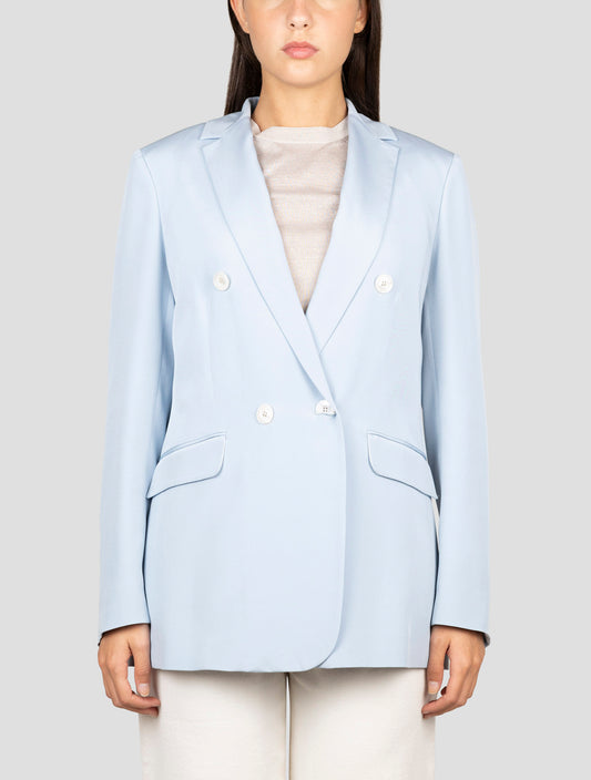 Kiton Light Blue Silk Ea Blazer