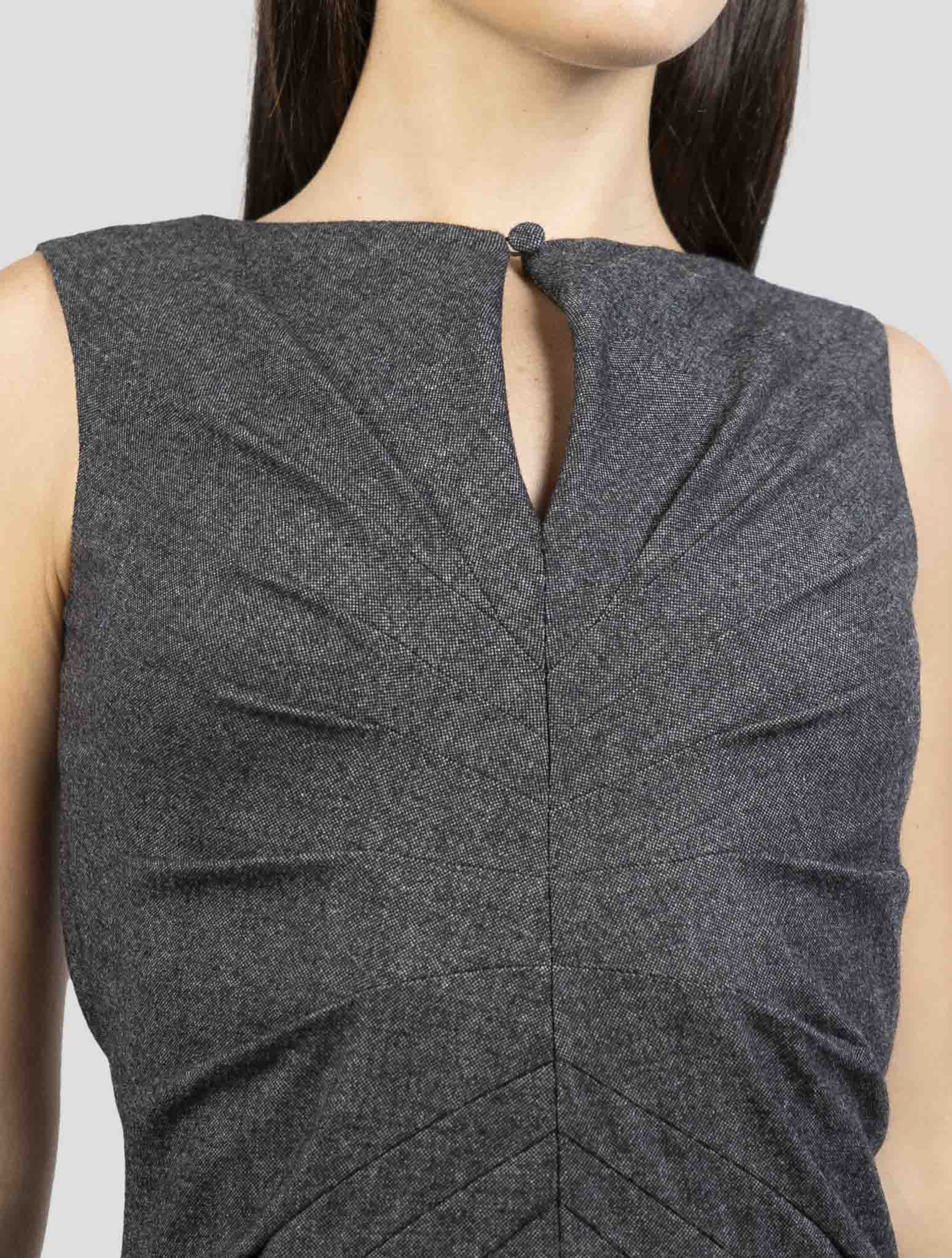 Kiton Dark Gray Wool Cashmere Ea Dress