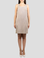 Kiton Beige Wool Pa Silk Dress