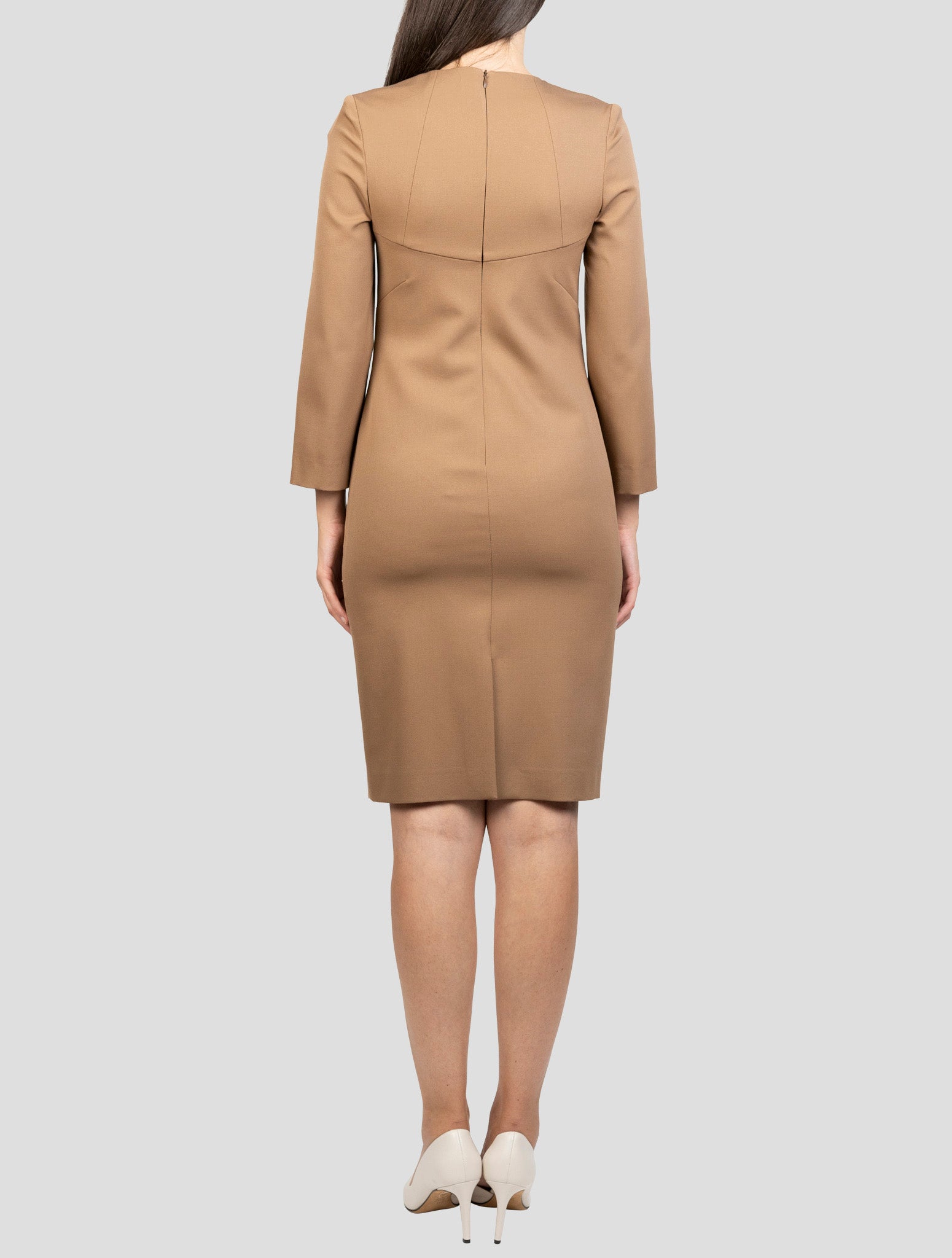 Kiton Brown Virgin Wool Ea Dress