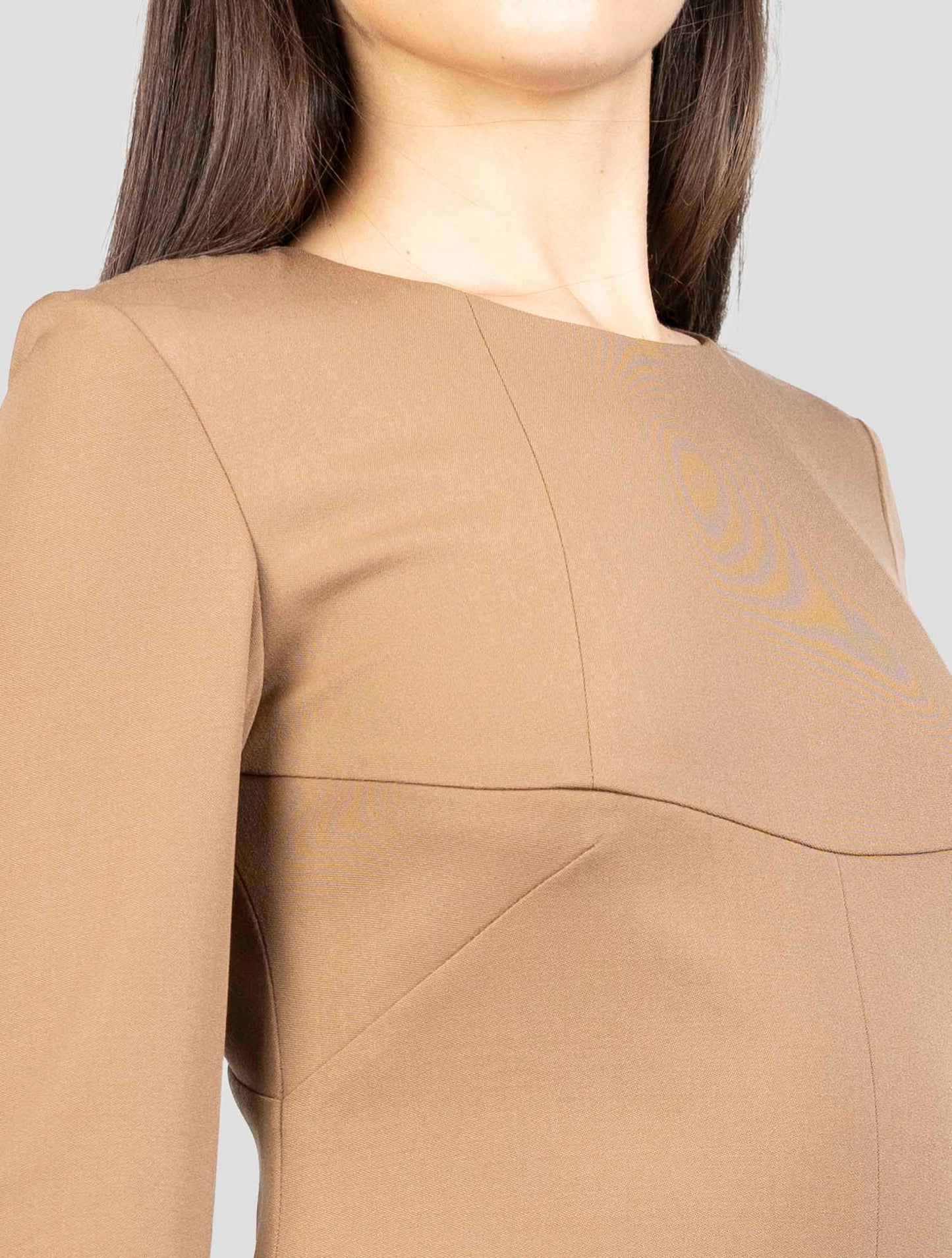 Kiton Brown Virgin Wool Ea Dress