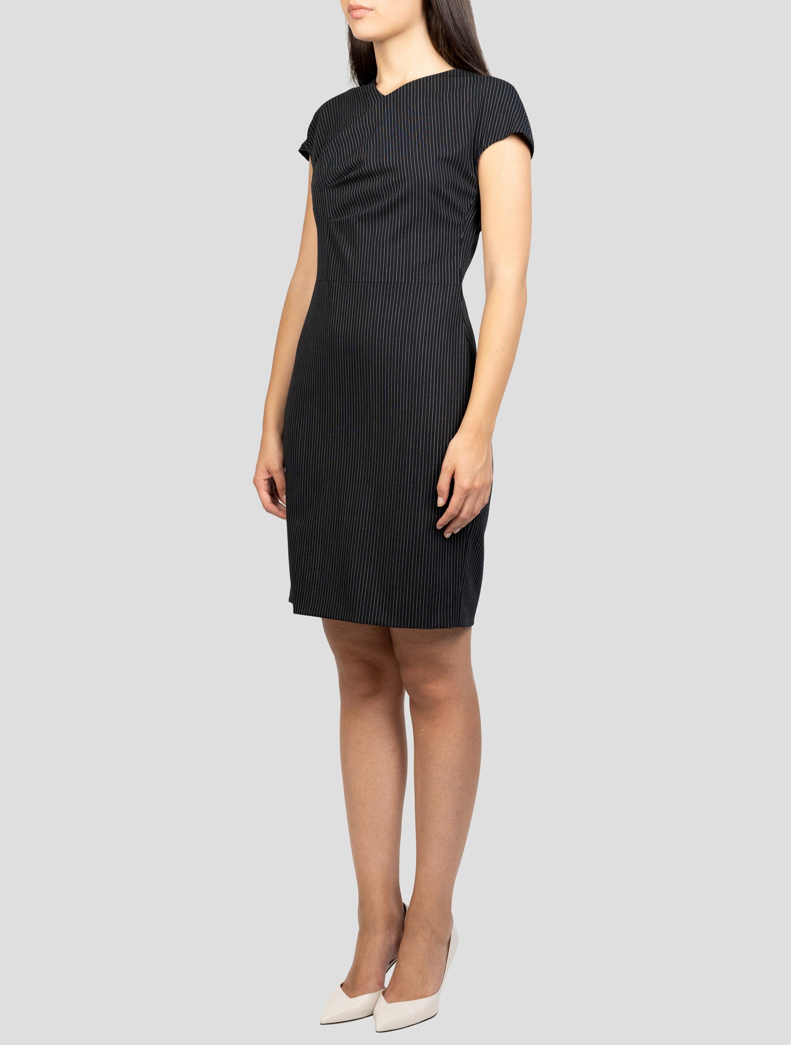 Kiton Black Virgin Wool Ea Dress