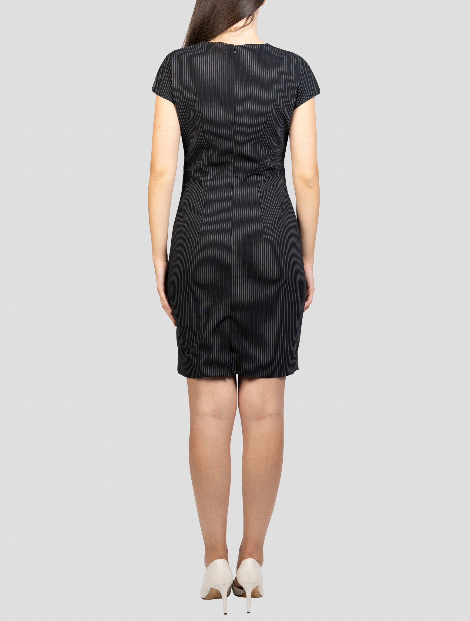 Kiton Black Virgin Wool Ea Dress