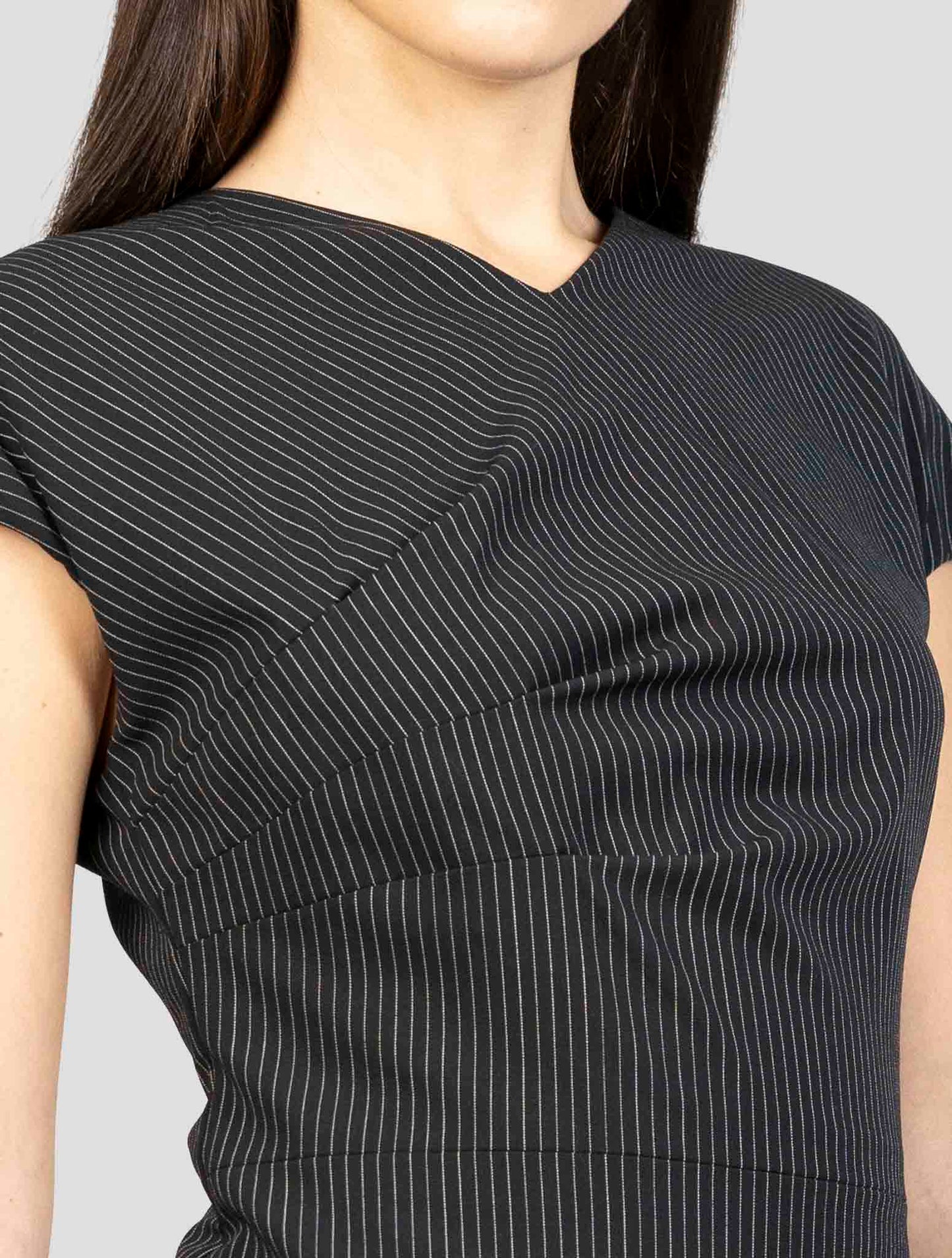 Kiton Black Virgin Wool Ea Dress