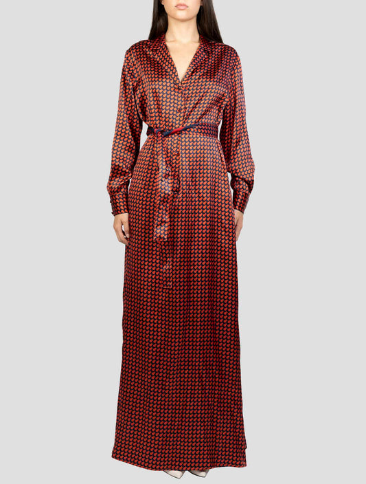 Kiton Red Blue Silk Dress