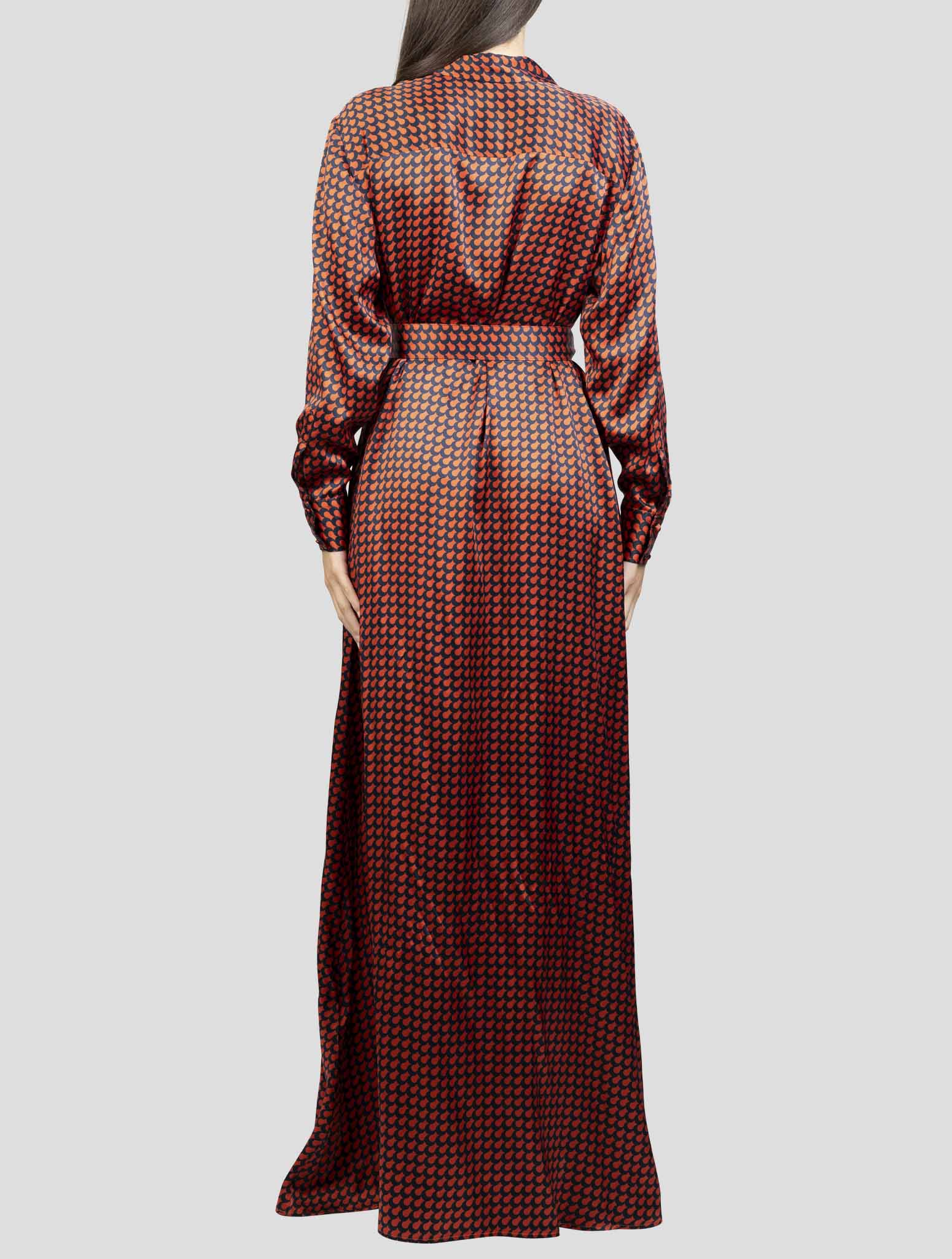 Kiton Red Blue Silk Dress