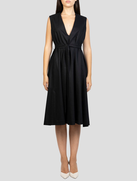 Kiton Black Virgin Wool Cashmere Ea Dress