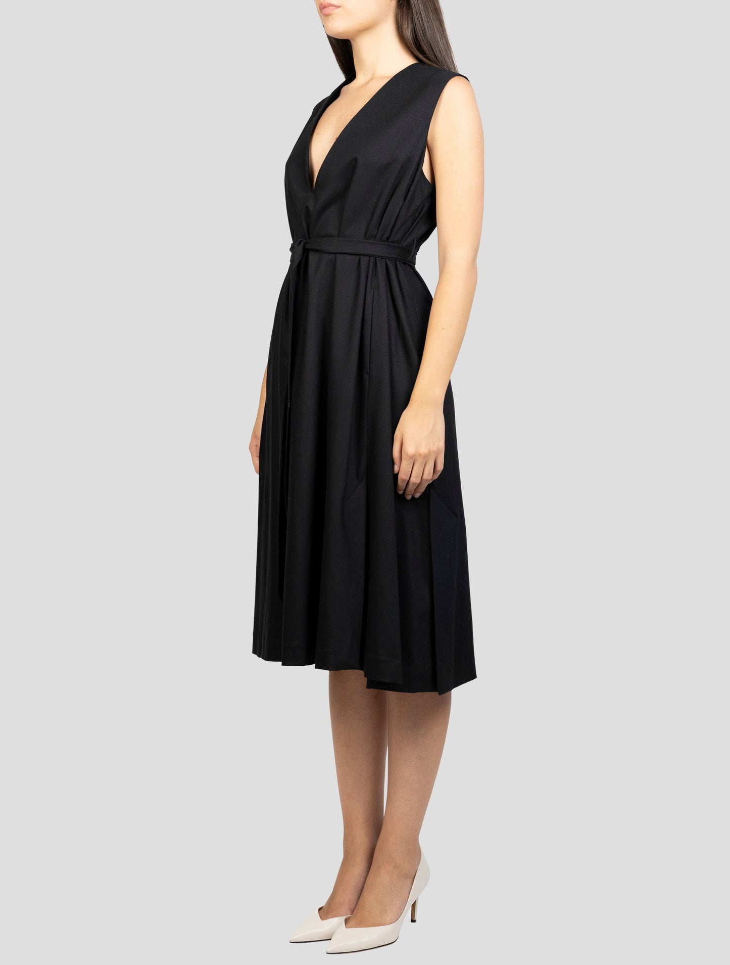 Kiton Black Virgin Wool Cashmere Ea Dress