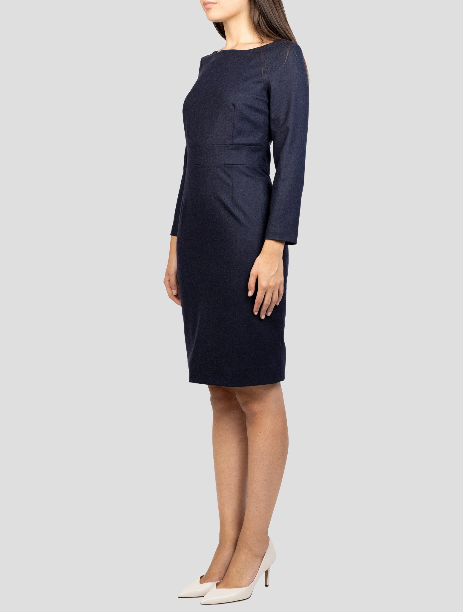 Kiton Blue Virgin Wool Ea Dress