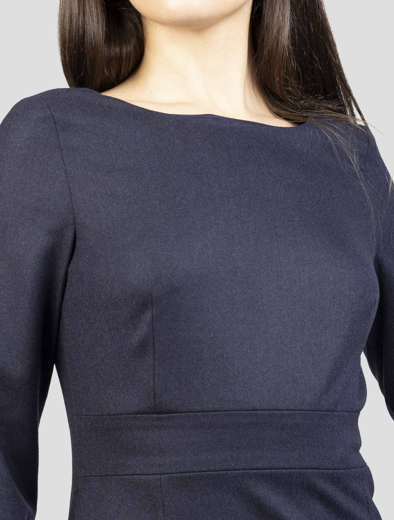 Kiton Blue Virgin Wool Ea Dress