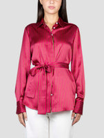 Kiton Fucsia Brown Silk Shirt