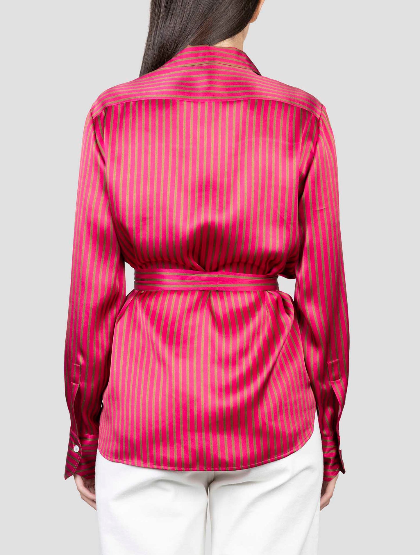 Kiton Fucsia Brown Silk Shirt