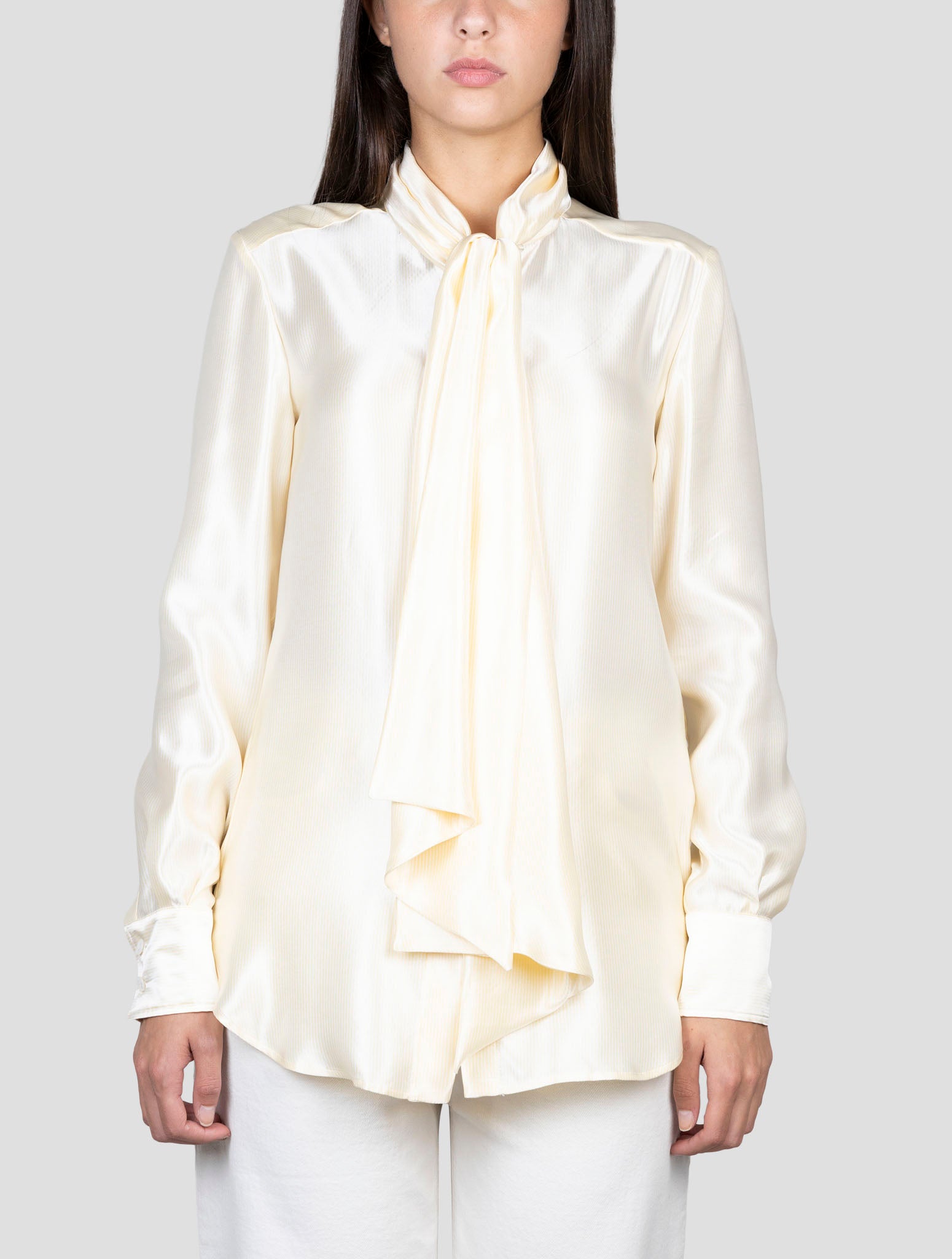 Kiton Yellow White Viscose Silk Shirt
