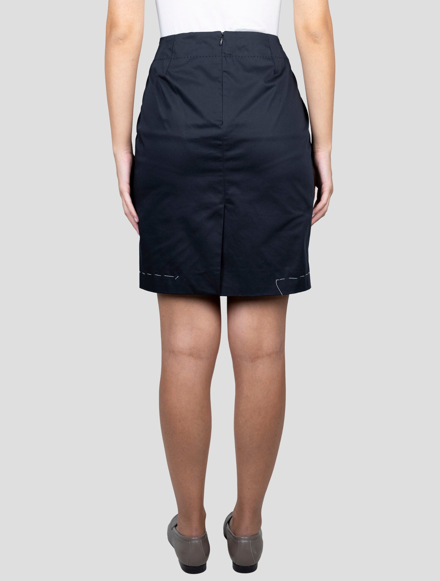 Kiton Dark Blue Cotton Ea Skirt