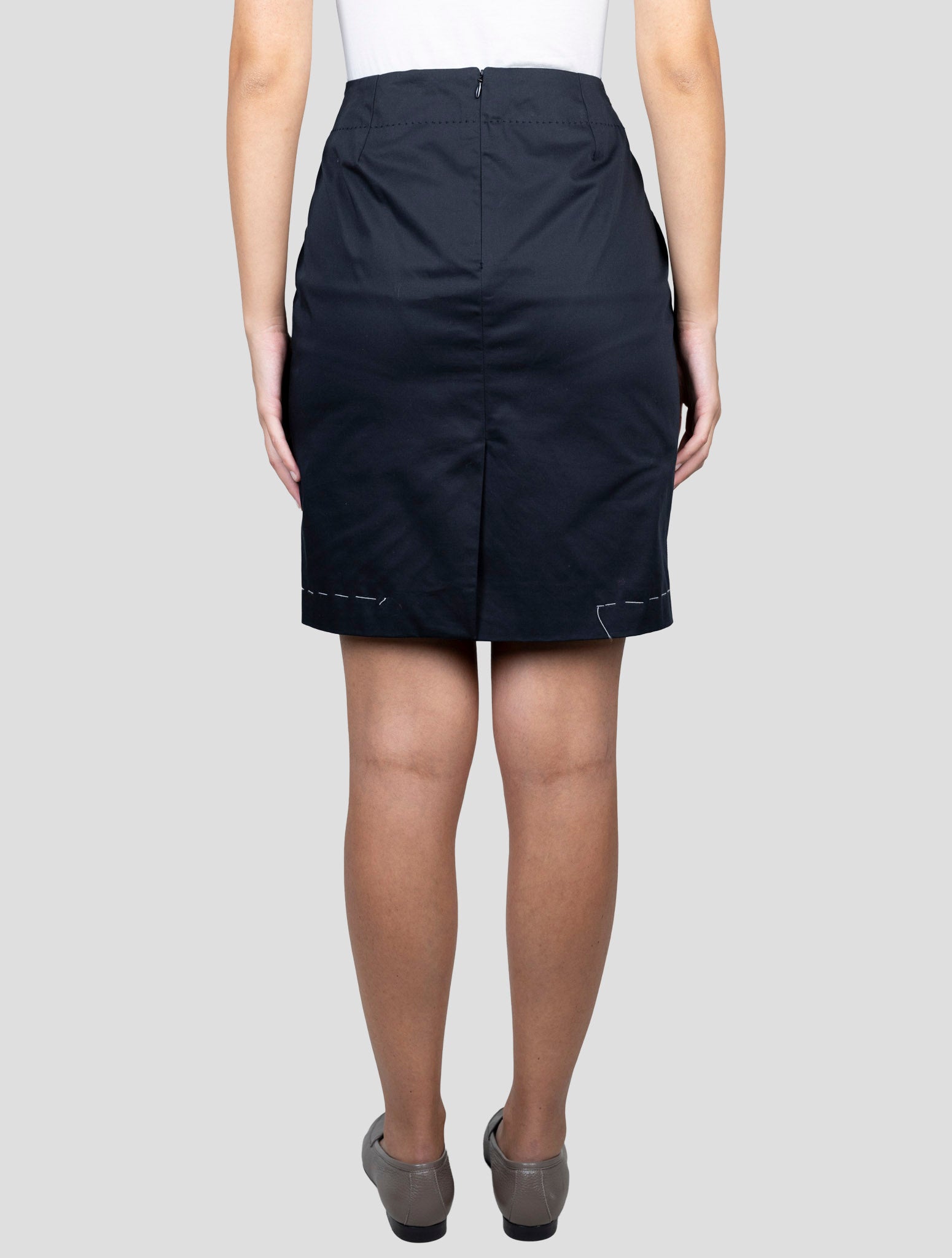 Kiton Dark Blue Cotton Ea Skirt