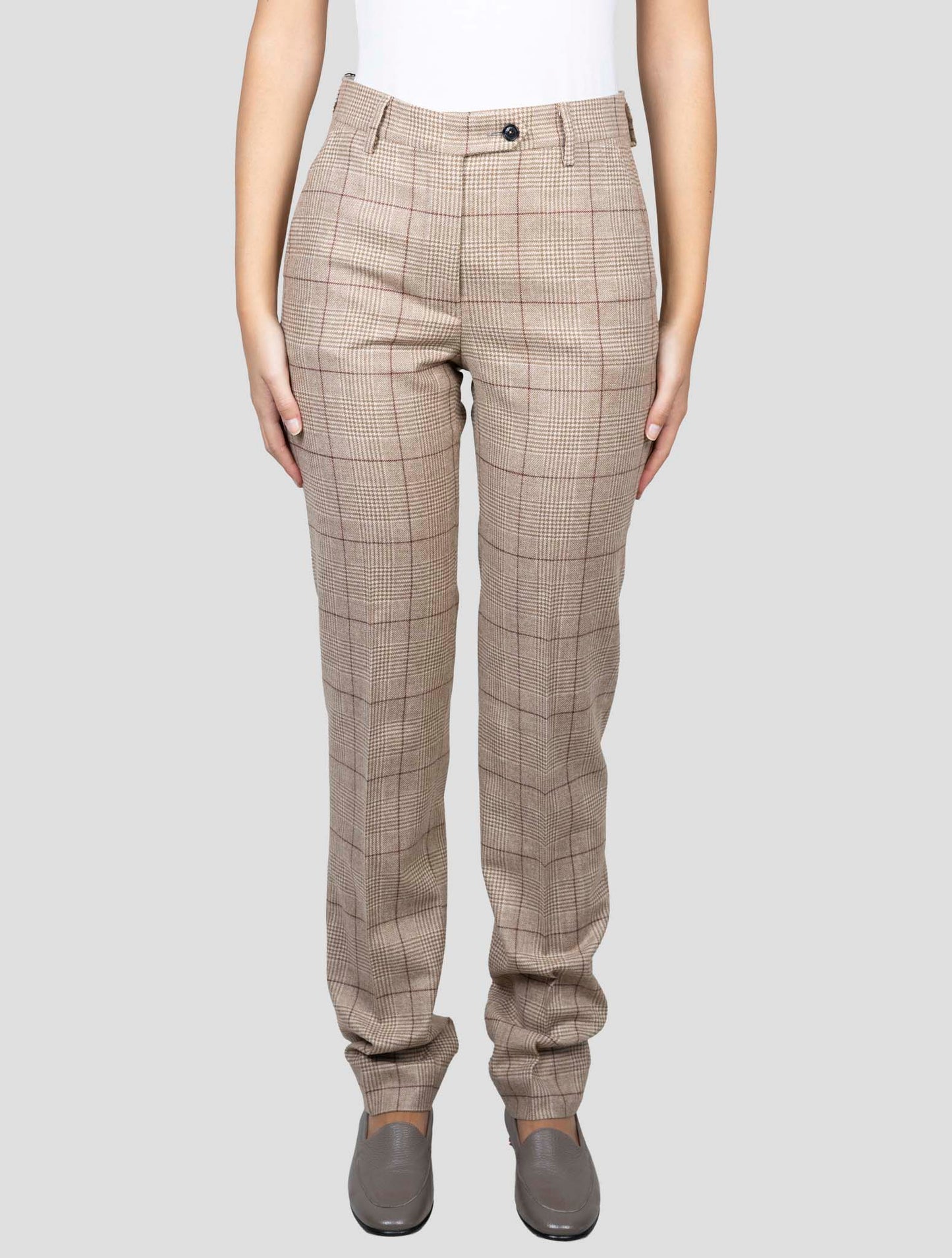 Kiton Brown Virgin Wool Cashmere Pants
