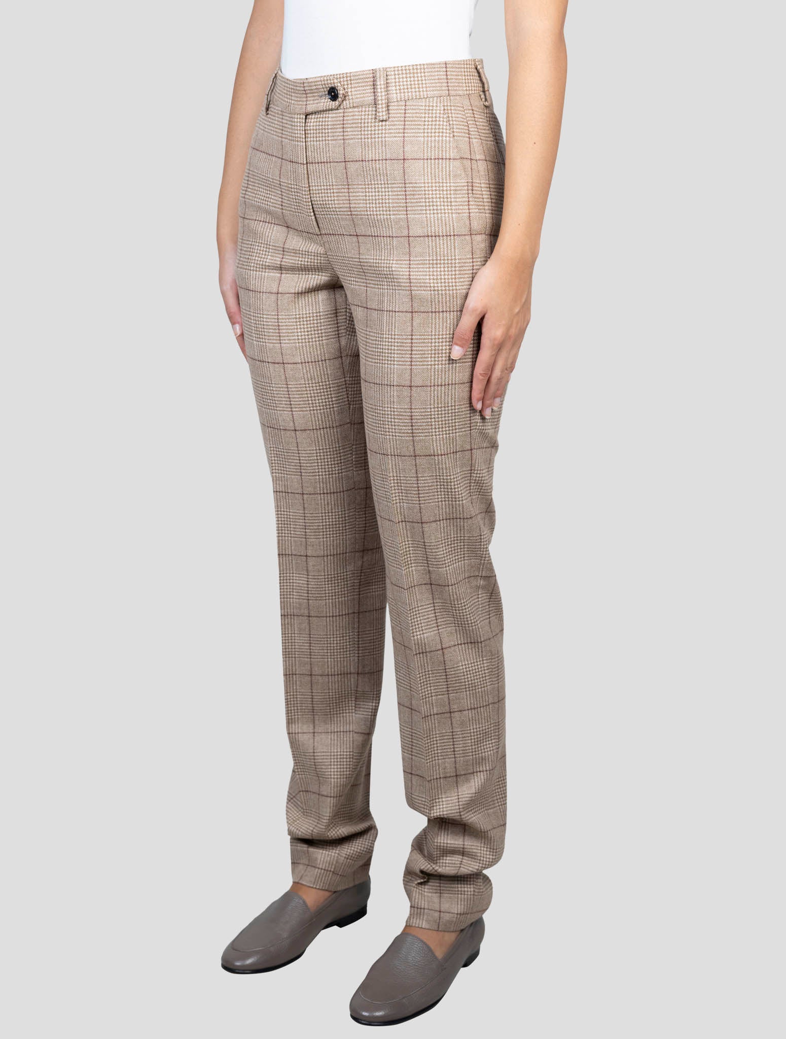 Kiton Brown Virgin Wool Cashmere Pants