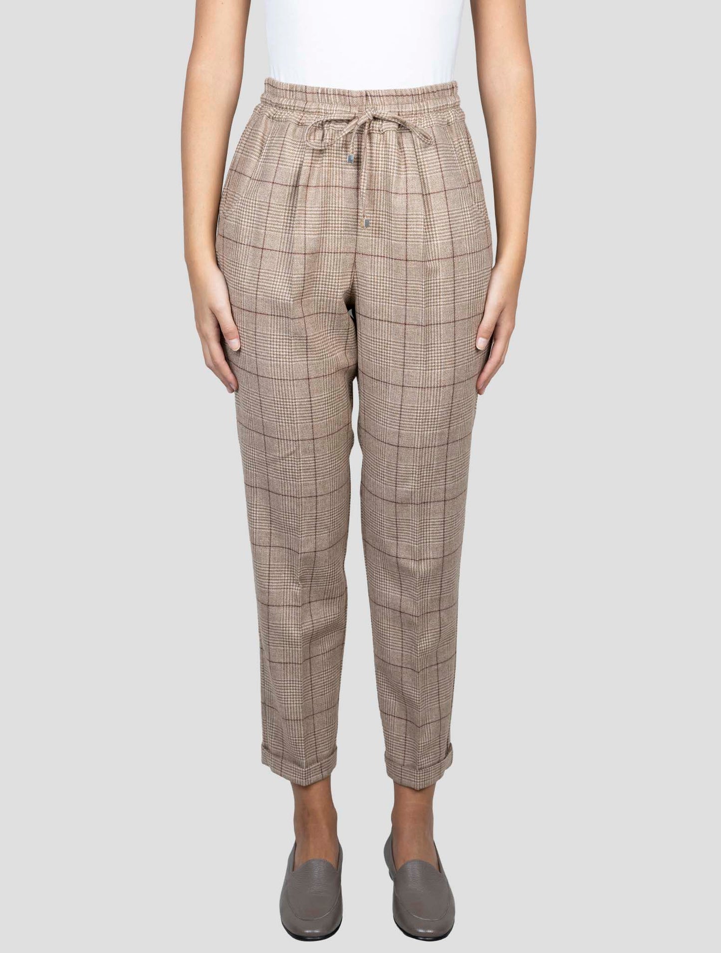 Kiton Brown Virgin Wool Cashmere Pants