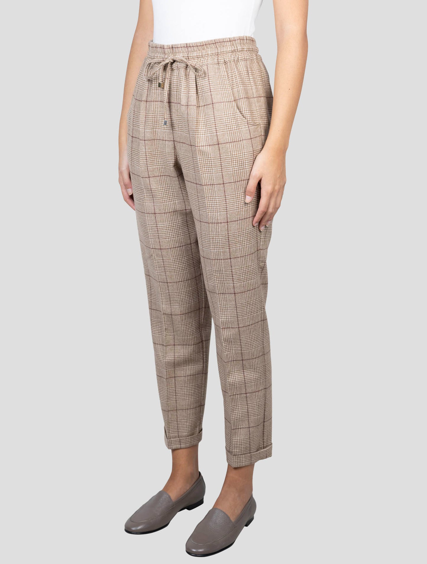 Kiton Brown Virgin Wool Cashmere Pants